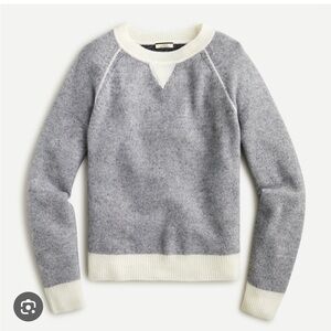 J. Crew Gray and Cream Crew Neck Sweater